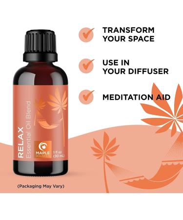 Maple Holistics Essential Oil Set - Breathe and Relax Calming Essential Oil Blends for Diffuser Aromatherapy and Baths - Relaxing Essential Oils for Diffusers for Home - Buy Online on GoSupps.com