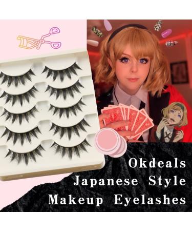 Okdeals 5 Pairs Japanese Style 3D Fluffy Spiky Eyelashes - Little Devil Cosplay Anime Lashes for Natural Beauty Look - Buy Online on GoSupps.com
