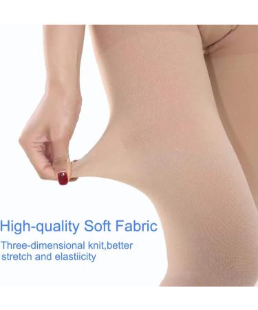 GLEMOSSLY Medical Compression Pantyhose 20-30 mmHg Open Toe - Firm Support Tights for Swelling, Edema, Varicose Veins - Beige Large - Buy Online on GoSupps.com