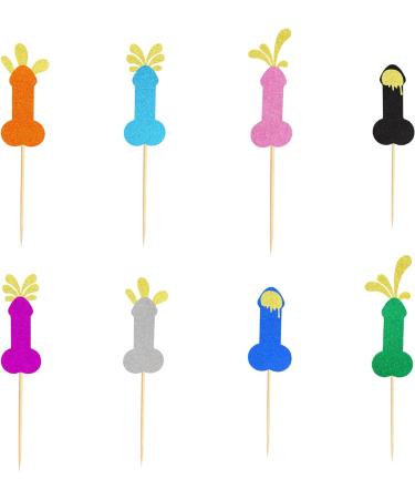 Arthsdite 24Pcs Bachelorette Cupcake Toppers Hen Funny Party Cake Pick Decorations for Wedding Engagement Bachelorette Birthday Party Cake Decorations Supplies - Multi-color Glitter - Buy Online on GoSupps.com