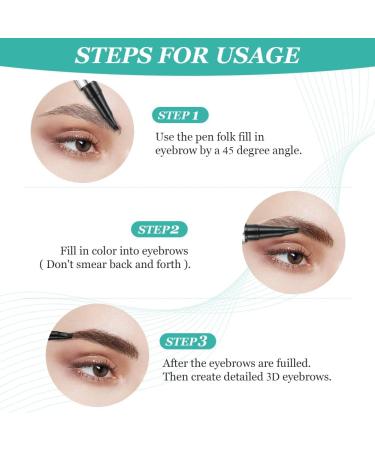 LOPHE LOPHE 3D Eyebrow Pencil with 4 Tips - Liquid Waterproof & Long Lasting for Natural Makeup - Buy Online on GoSupps.com