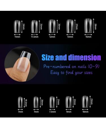 100 Pcs Clear False Nail Tips with Storage Case-Full Cover Coffin Nails in 10 Sizes for Nail Salons and DIY Nail Art-Long Lasting and Durable Artificial Fingernails for Glamorous Looks (Square Clear) 1 count (Pack of 1) Clear - Buy Online on GoSupps.com