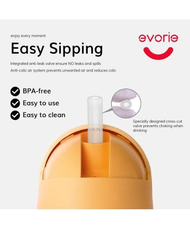 Evorie Tritan Weighted Straw Sippy Cup with Handles - 7 Oz Leakproof Soft Silicone Straw - First Infant Water Bottle for Baby and Toddlers 6+ Months - Buy Online on GoSupps.com