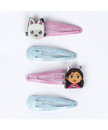 Gabby's Dollhouse Glittered Hair Snap Clips for Girls 2 Inch Metal Non-Slip Clips with Decorative Charms Stylish Hair Accessories - 4 Hair Clips - Buy Online on GoSupps.com