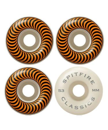 Spitfire Classic Skateboard Wheels - Set of 4 Orange 53mm