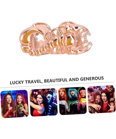 SOESFOUFU 1pc Scorpion Single Braces Adult Halloween Costume Gold Mouth Teeth top Photo Props Vampire Golden 2X1cm - Buy Online on GoSupps.com