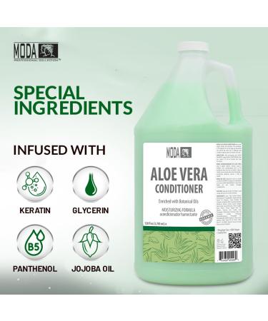 MODA Moisturizing Conditioner for All Hair Types - 128 Oz Aloe Vera Formula | Strengthens Moisturizes & Adds Volume | Professional Hair Care that Restores Color & Shine - Buy Online on GoSupps.com