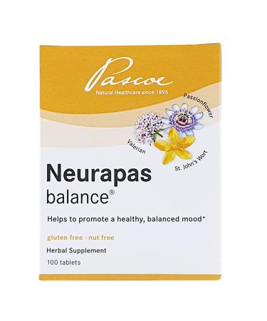 Pascoe - Neurapas Balance  Helps to Promote a Healthy, Balanced Mood  Made with a Triple Herbal Combination of St Johns Wort, Valerian, & Passionflower to Boost Your Mood  100 Tablets