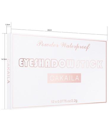 12PCS Matte & Shimmer Eyeshadow Stick Set | Waterproof Creamy Eye Shadow Pencil | Pigmented Shades with Highlighting Effects | Includes 2PC Double End Brush - Buy Online on GoSupps.com