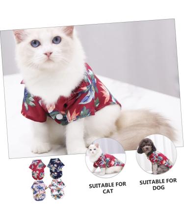 Nusitou 4-Piece Green Hawaii Pet Shirt Set - Fashionable Summer Dog T-Shirts & Blouses for Boys - Buy Online on GoSupps.com