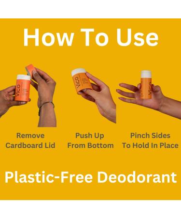 Vico Natural Plastic Free Deodorant Stick 2.65 Oz Orange Blossom- Effective Odor Protection Plastic Free Vegan Cruelty Free Unisex Men Women Orange Blossom 1 Pack - Buy Online on GoSupps.com