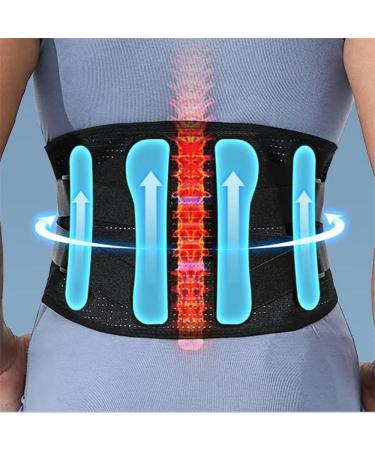 Lower Back Support Brace For Men And Women Breathable Lumbar Decompression Belt Posture Correction Waist Trainer For Instant Back Pain Relief From Injury Herniated Disc And Scoliosis (Color : Black Black M - Buy Online on GoSupps.com