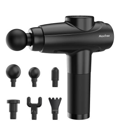 Maxfree Massage Gun for Neck, Back, Deep Tissue Percussion Muscle Electric Handheld Massagers for Athletes - Model EM-12(Black)