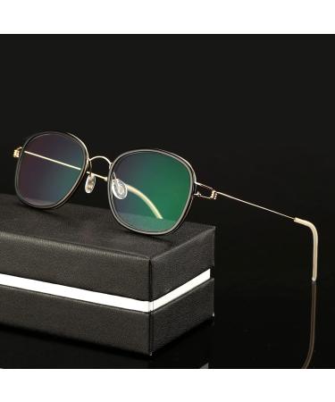 Shop Hadiih Photochrome Reading Glasses | Unisex Fashionable Square Metal Frame in Silver (+1.5) - Buy Online on GoSupps.com