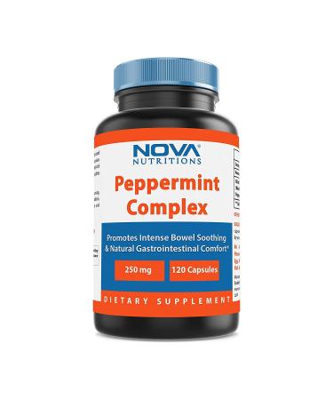 Nova Nutritions Peppermint Complex with Oil of Peppermint & Peppermint Leaf Powder 250 mg 120 Capsules