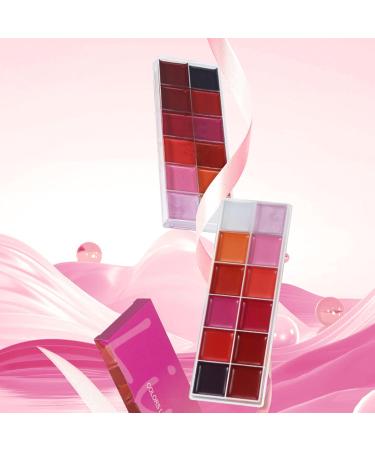  BommFu Lip Gloss Palette | Eyeshadow Palettes | Moisturizing Waterproof Kit Vibrant Pigmented Shades 12 Lip Gloss Colors for Women - Buy Online on GoSupps.com