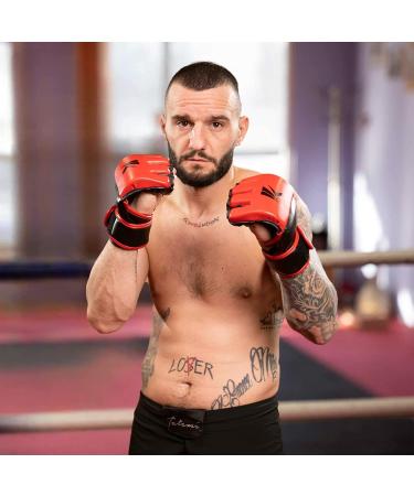 Kruzak Half-Finger MMA Gloves for Men and Women - Red Small-Medium - Buy Online on GoSupps.com