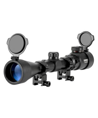 OMMO 3-9X40 Rifle Scope, Red Green Illuminated Rifle Scopes with Battery,3-940 Rifle Scope Purple-Coated Gun Scope NO Illumination&Battery Black Crosshair for 21mm Free Mount for Hunting&Training Blue-coated
