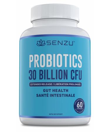 30 Billion Probiotic Supplement I Gut Health & Digestive Support I Bloating Relief for Men & Women I for Immunity I 60 Capsules- Made in Canada