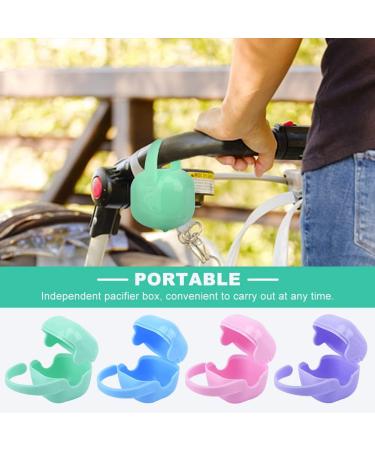 Beiyoule 4 Pack Pacifier Case and Leash Set - Heat Resistant, Sealed Holder (Blue, Pink, Green, Purple) - Buy Online on GoSupps.com