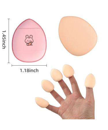 Cute Rabbit Mini Makeup Puff Set - 6 Pcs Finger Puff Sponges for Foundation, Concealer, Eye Shadow - Beauty Makeup Tools (5 Color Set) - Buy Online on GoSupps.com