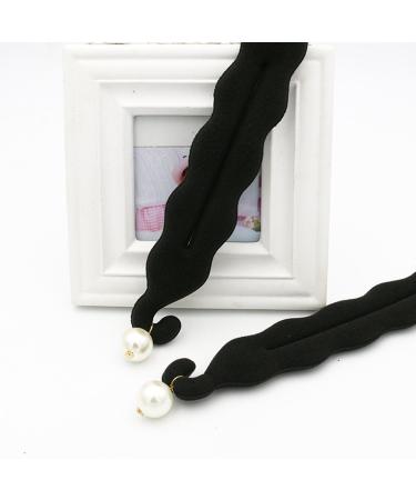 Frcolor 2pcs Foam Sponge Hair Curling Clip - Black Donut Bun Former & Ring Twist Tool for Perfect Hairstyling - Buy Online on GoSupps.com