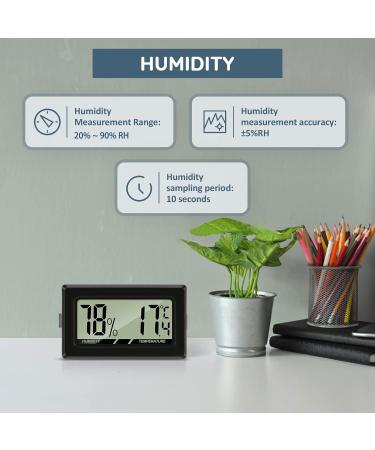 Thlevel Mini LCD Digital Thermometer Hygrometer - Accurate Indoor Humidity Meter for Office Baby Room Living Room Fridge - Pack of 8 - Buy Online on GoSupps.com