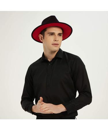 Two Tone Wide Brim Fedora Hat with Adjustable Band - Unisex Panama Style with Black Bow Detail - Buy Online on GoSupps.com