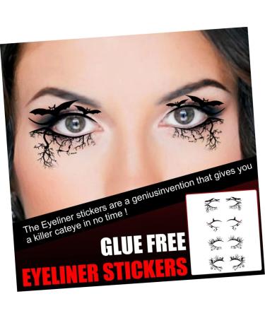 Abaodam 8 Pairs halloween eyeliner stickers prom props halloween party decoration props Eyelash Tapes spider - Buy Online on GoSupps.com