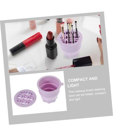 Retractable Silicone Scrub Cup Drying Rack Brush Cleaning Bowl Brush Clean Bowl Brush Rinsing Bowl Cosmetic Brush Cleaning Tool Purple Cleaner Makeup Brush Silica Gel 9.2X9.2X8.6CM Purple - Buy Online on GoSupps.com
