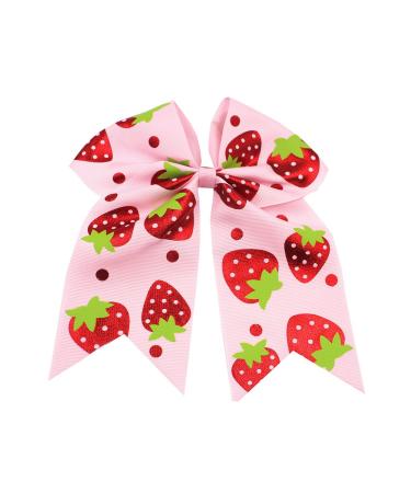 Strawberry Cheer Bow Ponytail Holder Jumbo Hair Tie Set BBG74 (2 Pcs) - Buy Online on GoSupps.com