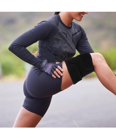 NOLITOY Adjustable Thigh Brace Support | Breathable Neoprene Quadriceps & Hamstring Compression Sleeve for Men & Women - Non-Slip Thigh Wraps - Buy Online on GoSupps.com