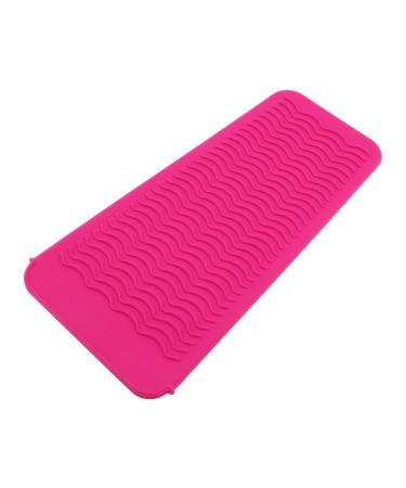 Create idea Heat-Resistant Silicone Mat Pouch for Hair Straightener Curler Wand Flat Iron Hot Hair Tools Portable Styling Mat Salon Tools Supplies Pink 28.6x14.2cm