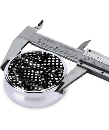 Black and White Corrugated Dots Round Pill Box Organizer - 3 Compartments Portable Travel Solution for Purse & Pocket - Buy Online on GoSupps.com