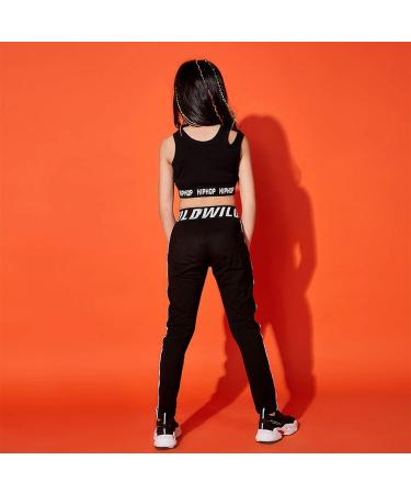 LOLANTA Girl's Dance Outfit Set - Athletic Crop Tank Top and Legging Pants - Black (Size 12-14) - Buy Online on GoSupps.com