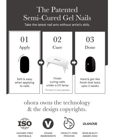 ohora Semi Cured Gel Nail Strips (N Autumn Ombre) - Salon-Quality, Long Lasting, Easy to Apply & Remove | Works with Any Nail Lamps - Includes 2 Prep Pads, Nail File & Wooden Stick - Buy Online on GoSupps.com
