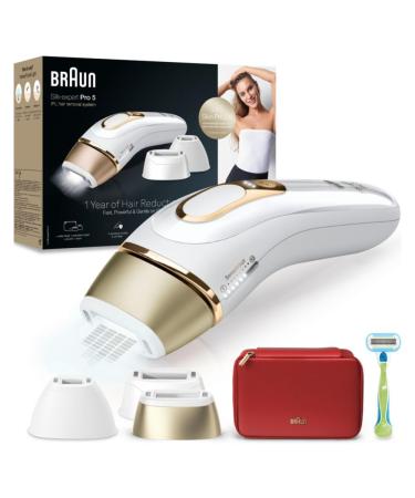 Braun Ipl Silk Expert Pro 5 hair removal device women visible hair removal designed in Germany Venus razor 3 attachments alternative to laser hair removal PL5262 white/gold - Buy Online on GoSupps.com
