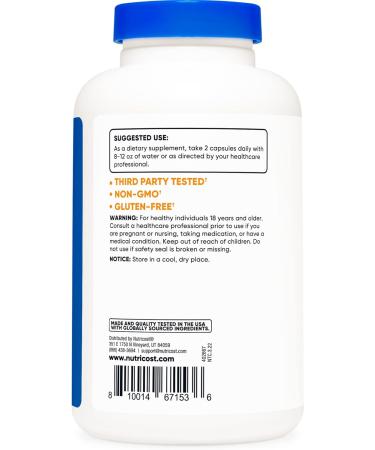 Nutricost Vitamin C with Zinc Capsules - 1000mg 45mg Zinc Non-GMO Gluten Free - 120 Servings, 120 Count - Buy Online on GoSupps.com