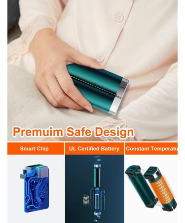 Rechargeable Hand Warmers - 10000mAh 2 Pack, 3 Levels, Max 15Hrs Warming, Power Bank for Outdoors - Green - Buy Online on GoSupps.com