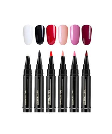 Generisch Gel nail pen set - 5 ml - Quick drying - Long lasting - No UV lamp required - For manicures and nail art - Easy to apply (A)