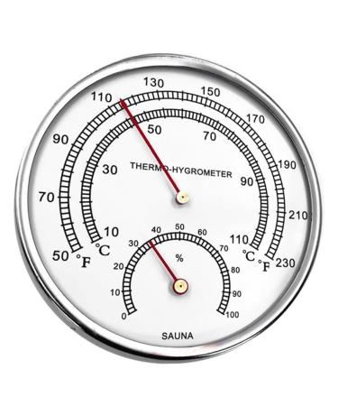 AuntYou 2 in 1 Sauna Thermometer & Hygrometer - Metal Sauna Parts with Hanging Hole - Fahrenheit Measurement - Ideal for Sauna Accessories - Buy Online on GoSupps.com