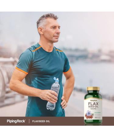 Piping Rock Flaxseed Oil 1000mg Softgel Capsules | 180 Count | Cold Pressed Supplement | Non-GMO Gluten Free - Buy Online on GoSupps.com