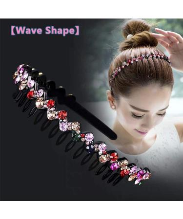 6-Pack Rhinestone Teeth Combs & Flower Crystal Hair Bands for Women - Non-Slip Hard Plastic Head Straps in 6 Shiny Colors | Luolipeya - Buy Online on GoSupps.com