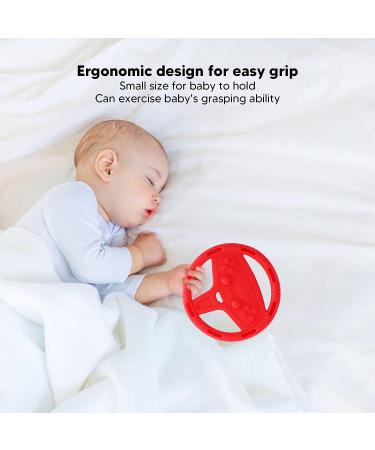 Sensory Chew Toy for Babies - Rudder Teething Silicone Toy for Boys and Girls - Easy to Hold and Clean - Red - Buy Online on GoSupps.com