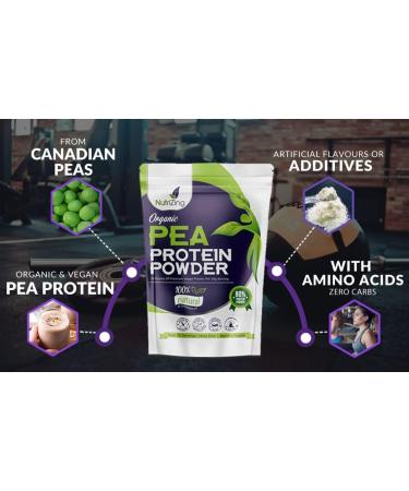 Organic Canadian Pea Protein Powder - 1kg Pouch by NutriZing | Vegan, Soy & Gluten-Free | Keto & Paleo Friendly - Buy Online on GoSupps.com