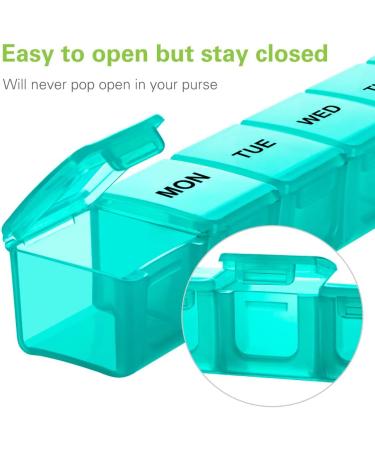 BUG HULL Extra Large Weekly Pill Organizer 2 Pack - XL 7 Day Pill Box for Vitamins, Medicine & Supplements - Travel Friendly Pill Case - Buy Online on GoSupps.com