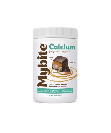 Mybite Calcium Chocolate Supplement 45 Bites Calcium Plus Vitamin D and K to Support Bone and Immune Health