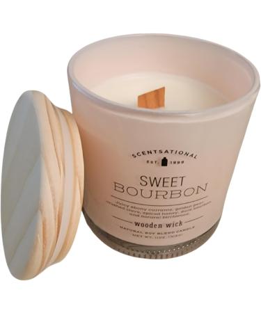 Natural Soy Blend Sweet Bourbon Candle | Scented Wooden Wick | Light Pink Jar - Eco-Friendly Elegance - Buy Online on GoSupps.com