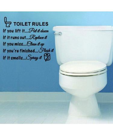 Bestjybt DIY Toilet Rules Wall Quotes Stickers - Bathroom Decals for Home Decor - Buy Online on GoSupps.com