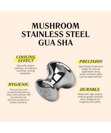 Buy Blumenes Mushroom Gua Sha Facial Tool | Stainless Steel Mushroom Massager for Lymphatic Drainage & Puffiness Relief - International Shipping Available - Buy Online on GoSupps.com